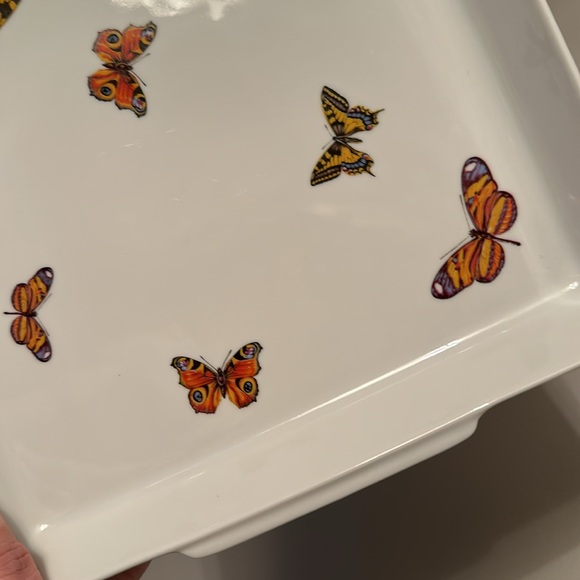 Naaman Isreal Porcelain Butterfly Serving Tray Platter - Picture 3 of 4